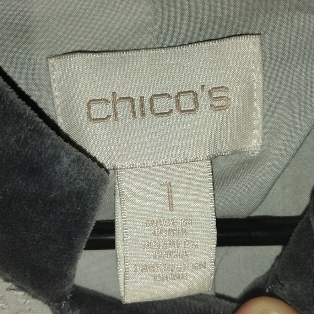 Chico's Velvet Lace Snowflake Dress Jacket 1/S - Picture 5 of 7